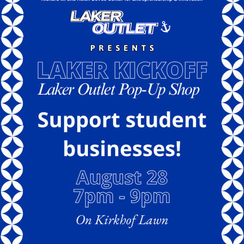 Pop-up shop on August 28, 2026, on the Kirkhof East Lawn, from 7pm - 9pm!